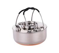 Baoblaze Bouilloire Extérieure Cafetière Kettle INOX Portative Résistante Transfert Chaleur Poignée Isolée Couvercle Sécurisé Convient Barbecue Cam, 1.5L