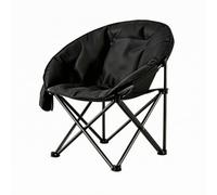Baoblaze Chaise Lune Pliable Chaise Pliante Siège Portable Fauteuil d'Extérieur Tabouret Compact avec Assise Matelassée en Oxford Tubes en Acier Carbone et, Noir, Noir