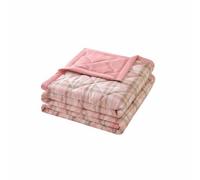 Baoblaze Couverture d'Été en Coton Lavé Plaid Été Ergonomique Édredon Léger Matelassage Fin Absorption Soyeuse Adaptée pour Chambre Dortoir Invité, 150 X 200 Cm, Carreaux De Lilas Roses