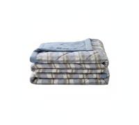Baoblaze Couverture d'Été en Coton Lavé Plaid Été Ergonomique Édredon Léger Matelassage Fin Absorption Soyeuse Adaptée pour Chambre Dortoir Invité, 200 X 230 Cm, Carreaux De Lilas Bleus