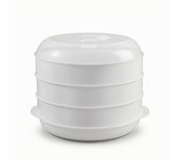 Baoblaze Cuiseur Vapeur Micro-ondes Panier Vapeur Cuit-vapeur Récipient Vapeur avec Couvercle Transparent et Contrôle de Pression pour Buns Raviolis et Légumes, L, 3 Layer