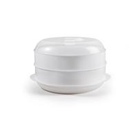 Baoblaze Cuiseur Vapeur Micro-ondes Panier Vapeur Cuit-vapeur Récipient Vapeur avec Couvercle Transparent et Contrôle de Pression pour Buns Raviolis et Légumes, L, 2 Layer