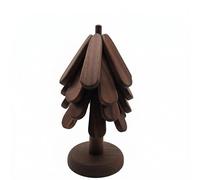 Baoblaze Dessous de Plat Résistant à la Chaleur Support Plateau Posé Repose-Tasse Trépied en Noyer Massif Poli avec Grain Visible Protège Les Convient à, Arbre