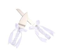 Baoblaze Ensemble Spatule Gâteau Pelle Serveur Découpe Couteau Fromage Acier Inoxydable Poignée Ergonomique Adapté Mariage Célébration Cuisine Réception Cadeau, Étoile de diamant d'or