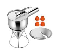 Baoblaze Entonnoir En Acier Inoxydable avec Système de Contrôle Manuel Distributeur pour Pâte à Crêpes Outil de Décoration pour Gâteaux et Cupcakes Adapté à La, Couvercle 1200ml 4 becs