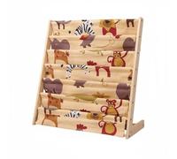 Baoblaze Étagère à Livres Enfant Bibliothèque Organisateur Rangement Meuble Enfant en Bois avec Poches en Tissu Antidérapantes Structure Basse Ouverte à 4, Grand, Motif Dessin Animé
