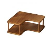 Baoblaze Étagère d'angle Organisateur Support Présentoir Rangement en Bambou avec Forme Arrondie et Découpes Courbes Pieds Cylindriques Adaptée pour Cuisine, 2 Couches, Thé