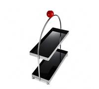 Baoblaze Étagère de Rangement Acrylique à Deux Niveaux Support Organisateur Présentoir Plateau Surface Lisse avec Cadre Arqué en Métal Adaptée aux Parfums, Noir