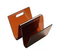Baoblaze Étagère Livre Acrylique Support Présentoir Étagère Porte-revues en Acrylique Translucide avec Forme Pliée en W et Poignée Découpée pour Espace Restreint Adaptée au Bureau Lecture, Thé Ambré