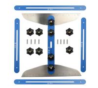 Baoblaze Gabarit d'Escalier Réglable Règle de Mesure Équerre Rapporteur Modèle de Marche en Métal Robuste avec Boutons à Main pour Blocage Rapide Plage, Bleu