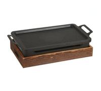 Baoblaze Gril Coréen sans Fumée | Revêtement Antiadhésif Nano, Plaque Gril base en bois Bois, Robuste, pr Restaurant, Barbecue, 28x20x8.5cm