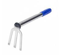 Baoblaze Houe de Jardinage Innovante Outil de Culture à Main Râteau Acier Inoxydable Résistant Poignée Courte Utilisable pour, Râteau À Trois Dents À Manche Court en Acier Inoxydable avec Manche Bleu