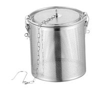 Baoblaze Infuseur à Thé En Acier Inoxydable Passoire Fine Panier Boule Filtre Réutilisable avec Couvercle Pratique Adapté Infusion Thé Café Soupe, L