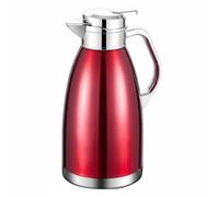Baoblaze Inox 316l Carafe Isotherme Cafetière Bouteille Gourde avec Sous Vide à 8 Couches Bouton Verseur et V Double Paroi Antibrûlure Couvercle Anti-poussière Adapté au Bureau, Red, 2.5L