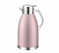 Baoblaze Inox 316l Carafe Isotherme Cafetière Bouteille Gourde avec Sous Vide à 8 Couches Bouton Verseur et V Double Paroi Antibrûlure Couvercle Anti-poussière Adapté au Bureau, Pink, 2.2L