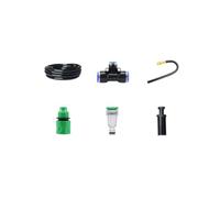 Baoblaze Irrigation Spray Nozzle Tête de Pulvérisation Arrosage Buse Orientable Arroseur Réglable avec Té et Embout de Fermeture Convient en Pots Pergolas Allées, 5 Mètres