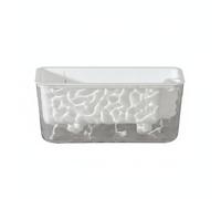Baoblaze Jardinière Transparente Pot Rectangulaire Planteur Bac Auto-arrosant Système Capillaire Réserve d'eau Facile Fonction Ventilée Convient à Fenêtres, Blanc Piano, 1 Pack