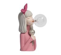 Baoblaze Lampe de table créative en résine pour fille, luminaire décoratif de bureau, moderne, avec bulles soufflantes, joli éclairage de Table pour chambre à, avec micro, 12.5x18x30cm