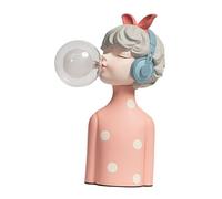 Baoblaze Lampe de table créative en résine pour fille, luminaire décoratif de bureau, moderne, avec bulles soufflantes, joli éclairage de Table pour chambre à, avec casque, 12x20x30cm