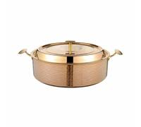 Baoblaze Marmite Basse Robuste Marmite à | Finition Dorée Texturée, Casserole, Inox 304, Usteile, pr Cuisine, 18x6,5cm