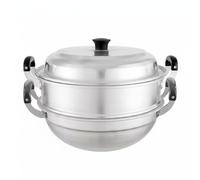 Baoblaze Marmite de Cuisson en Aluminium Marmite Casserole Faitout Vapeur Multifonction Deux Étages Cuisson Mixte Soupe et Vapeur Prise Sûre Adaptée aux Repas