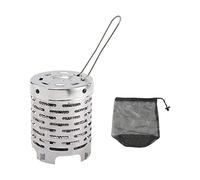 Baoblaze Mini Chauffage Accessoire Chauffage Poêle Chauffage Portable Chauffage Extérieur Acier Inoxydable Économie D'Espace Utilisation Facile Convient pour P, Argent