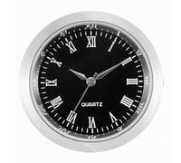 Baoblaze Mini Horloge à Mécanisme Encastrable Rond Insert D'horloge à Mécanisme Léger pr Décoration, Argent Noir, Emballage Boîte