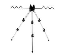 Baoblaze Outdoor Camping Canister Stand Foldable Gas Tank Bracket Tripod Support Acier Inoxydable Spécial pour Stabilité Adapté à Barbecue Cuisine Randonnée Ex, Clair de Lune Argent + Noir, 62cm
