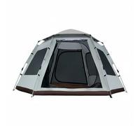 Baoblaze Outdoor Shelter Tente Hexagonale Abri Pavillon Auvent Toile Oxford Durcie en Fibre Étanchéité 1500 à 2000 Mm Abri Simple, Blanc Cassé, Blanc Cassé Et Argenté, Très Grande 280 280 160CM