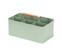 Baoblaze Panier de Jardinage Boîte de Rangement Métal Compartiments Séparés avec Poignée en Bois en Fer Galvanisé Résistant Transport Facile pour Outils et Fou, Vert