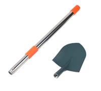 Baoblaze Pelle Pliable Pelle Bêche Pioche Truelle Utilitaire en Acier Traité Antirouille avec Manche Modulable Démontable pour, Pelle Pointue Verte Courbée avec Manche Télescopique De 1,1 Mètre