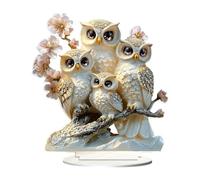 Baoblaze Plaque de Bureau Hibou Acrylique Animaux Ornement Centre Table Socle Plat Créatif Léger Imperméable Décor Adapté pour Salon Bureau Étagère Décoration, Style A
