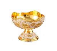 Baoblaze Plateau Industriel Plat Coupe Bol Présentoir Zinc Alliage Motifs Floraux Européens Dorure Lustrée Socle Stable Adapté à Table de Réception Maison Salon Réunion Buffet, Blanc