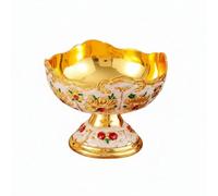 Baoblaze Plateau Industriel Plat Coupe Bol Présentoir Zinc Alliage Motifs Floraux Européens Dorure Lustrée Socle Stable Adapté à Table de Réception Maison Salon Réunion Buffet, Rouge