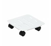 Baoblaze Plateau pour Pot de Fleurs Chariot Plante Support Roulettes Base Mobile Acier Fort Stable Déplacement Facile Circulation Air Adaptée au Salon Patio Véranda Atelier , Blanc , Classique