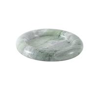 Baoblaze Plateau Rond En Marbre Naturel Artinal Plateau lle Bain En Élégant pr Coiffeuse, Vert, 17CM