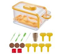 Baoblaze Plateaux de Semis Plateau de Démarrage pour Plantes Boîte de Culture de Fleurs Mini Serre Propagateur avec Couvercle et Système D'Arrosage Fonction Le, Jaune