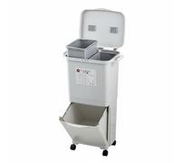 Baoblaze Poubelle de Cuisine à Deux Compartiments Bac à Ordures Conteneur de Tri Poubelle de Recyclage Colonne Verticale Ergonomique pour Limiter les Flexions, 45L, Jp D-bin S-lid