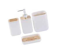 Baoblaze Rangement de Produits de Toilette, 4 pièces, Essentiel de Bain, Pratique, élégant, Organisateur de Salle de Bain, Ensemble d'accessoires de Salle de Bain, 010 Blanc