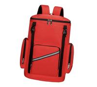 Baoblaze Sac à Dos de Nettoyage Grande Capacité avec Multiples Poches Tissu Oxford Imperméable Bretelles Réglables et Bandes Réfléchissantes pour Rangement Org, Rouge