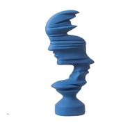 Baoblaze Sculpture Figurine Humaine Abstraite Bleu tremer Statute Piédestal Arrondi Intégré Élégante Décoratif pr lle à Manger, Console, Style B