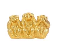 Baoblaze Singe Ornement Résine Figurine Animale Fait Main Artisanat Feng Shui Représentant Entendre Voir Parler Aucune Méchanceté Convient à Sall, Doré