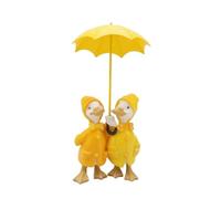Baoblaze Statue Canard Extérieur Figurine Jardin Ornement Cour Décoration Paysagère Résine Fer Personnage Charmant pour Extérieur, Canards Jumeaux avec Parapluie