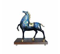 Baoblaze Statue Cheval Décorative Sculpture Figurine Ornement Métal Bronze Finition Luxe Mouvement Rearing et Gallop Adaptée au, Bleu, Cheval Tang Royal, Petite Taille, Artisanat Laqué Bleu
