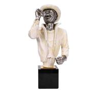 Baoblaze Statute Musicien en Résine Synthétique Artistique Buste Musicien sur Piéstal Peu Encombrante Décoratif pr Amateurs Musique, Beige
