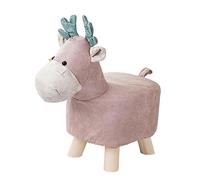 Baoblaze Tabouret Animal Tabouret Apprentissage Fauteuil Banc Élément Cartoon Enfant Forme Éléphant Siège Rembourré Bois Solide Convient Chambre Salle, Rose