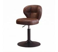 Baoblaze Tabouret Bar Rembourré, Brun, Regular-385mm-black | Socle Rond En Métal Noir, Tabouret Bar à Piètement Luge, Similicuir Ciré, pour Cuisine