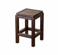 Baoblaze Tabouret Bas Carré en Bois Tabouret Banc Tabouret d'Appoint Tabouret de Salon avec Structure Stable en Paulownia et Rotin Style Artisanal Intemporel, Tabouret Haut Double Face