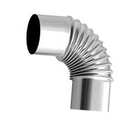 Baoblaze Tube Cheminée Poêle Extension Courbée Tuyau Détachable Acier Inoxydable Adapté pour Poêles à Bois Cheminées Tubes D'Évacuation Foyer Maison Tentes Cam, 80mm