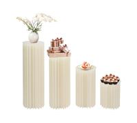 BAOCHADA Lot de 4 vases en carton de mariage - Pliables - Présentoir de fleurs - Support de fleurs pliable - Colonne décorative pour mariage, fête, jardin